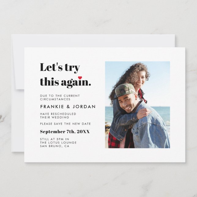 Convites Vamos Tentar Novamente Este Casamento Alterar A Fo (Frente)