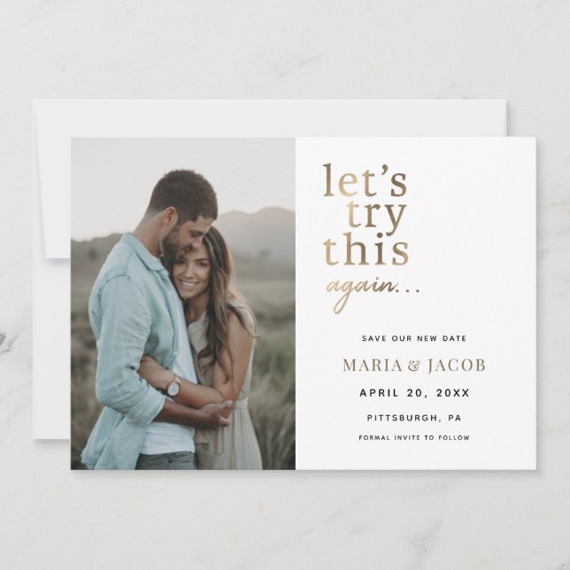 Convites Vamos Tente novamente Salvar a Data (Frente)