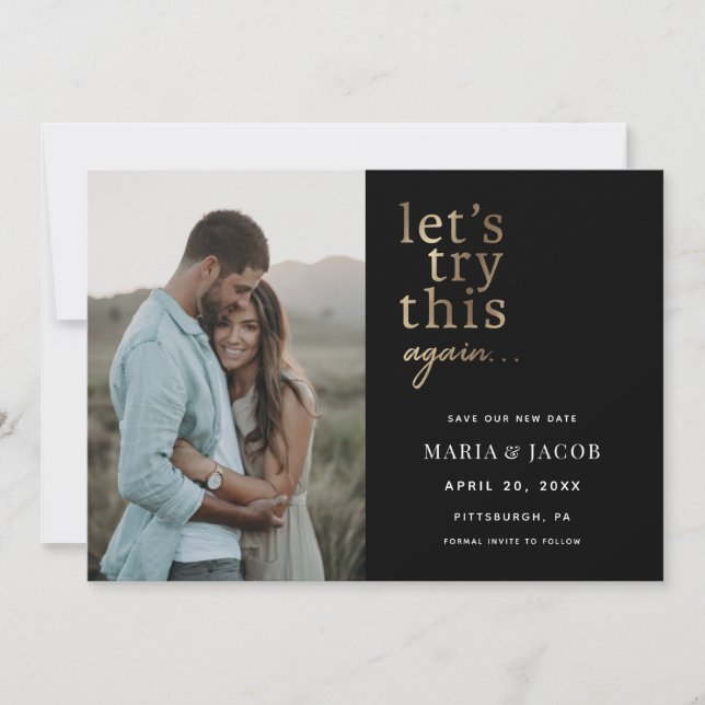 Convites Vamos Tente novamente Salvar a Data (Frente)