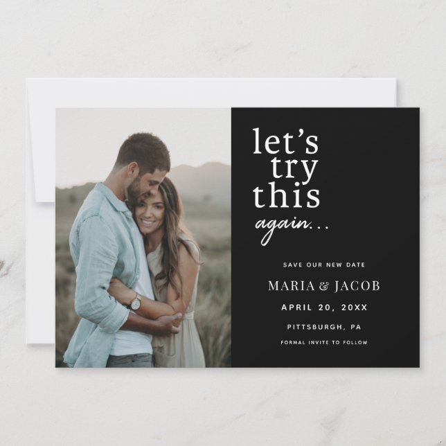 Convites Vamos Tente novamente Salvar a Data (Frente)