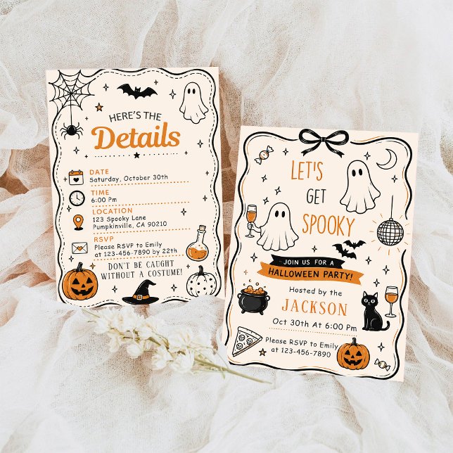 Convites Vamos Ter Uma Festa de Halloween Assustadora (Criador carregado)