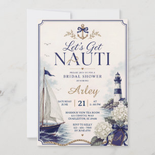 Convites Vamos Tornar-nos Nauti Festa de Noivado Náutica Co