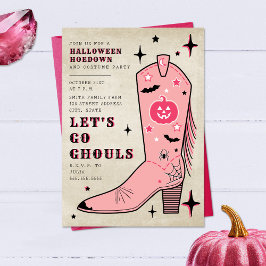 Convites Vamos Vai Ghouls Festa de Halloween Boot de Cowgir
