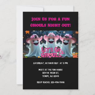 Convites Vamos Vai Ghouls Garotas Noite Fora do Dia das Bru