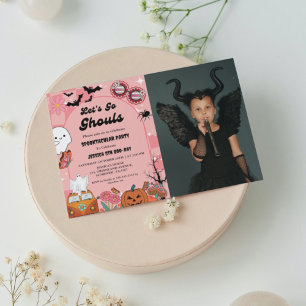 Convites Vamos Vai Ghouls Halloween Retro Groovy Aniversári