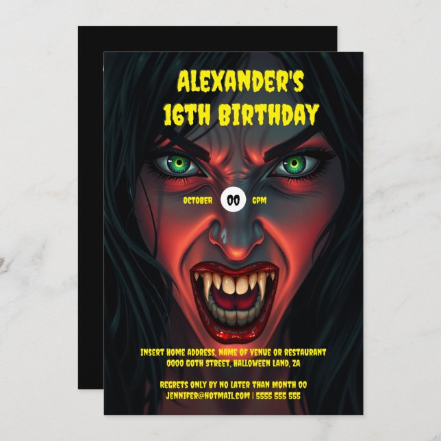 Convites Vampira (Frente/Verso)