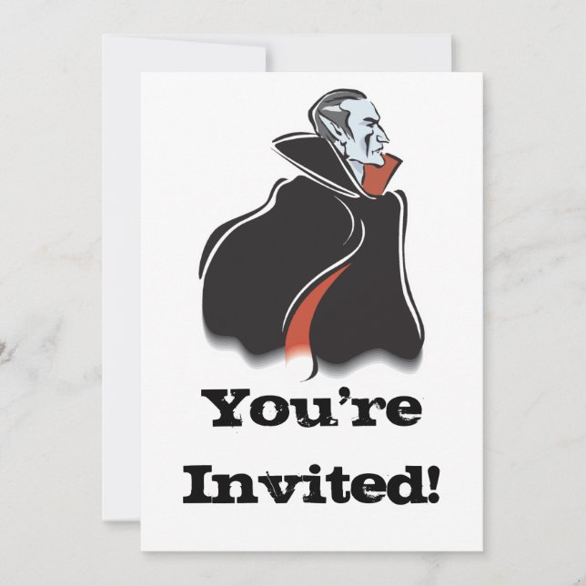 Convites vampiro assustador de dracula (Frente)