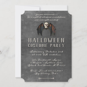 Convites Vampiro Bat Wings Skull Halloween