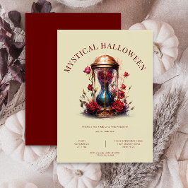 Convites Vampiro com rosas, beige e Burgundy Halloween