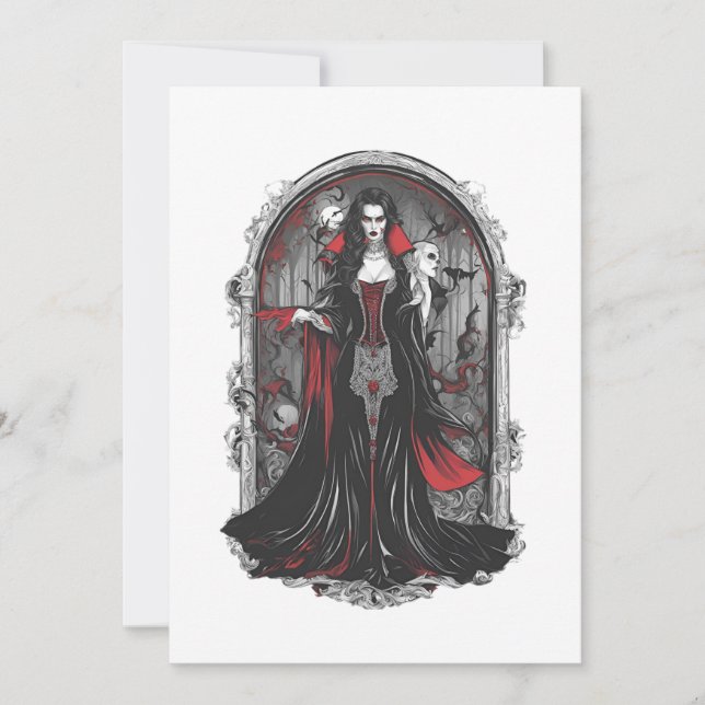 Convites Vampiro do Halloween 4, monstro assustador, horror (Frente)