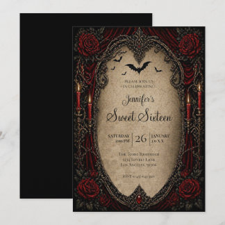 Convites Vampiro Vintage Gótico Sweet 16