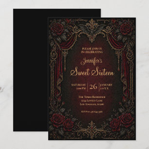 Convites Vampiro Vintage Gótico Sweet 16