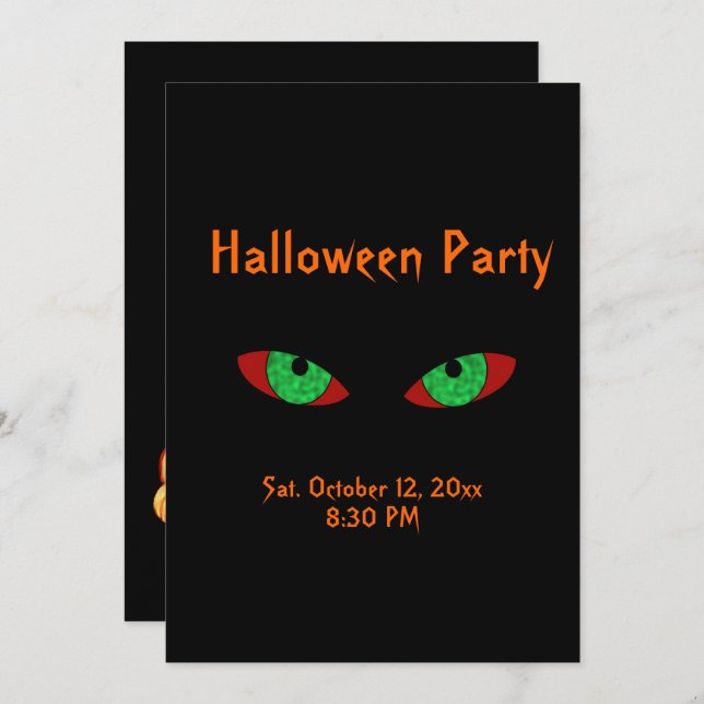 Convites Vampiros de Vampiro Visam Festas de Halloween (Frente/Verso)