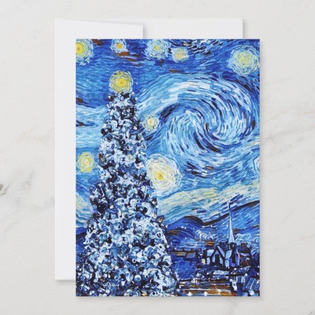 Convites Van Gogh - A Noite Estrelada - Camiseta de Natal B (Frente)
