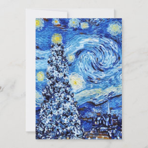 Convites Van Gogh - A Noite Estrelada - Camiseta de Natal B