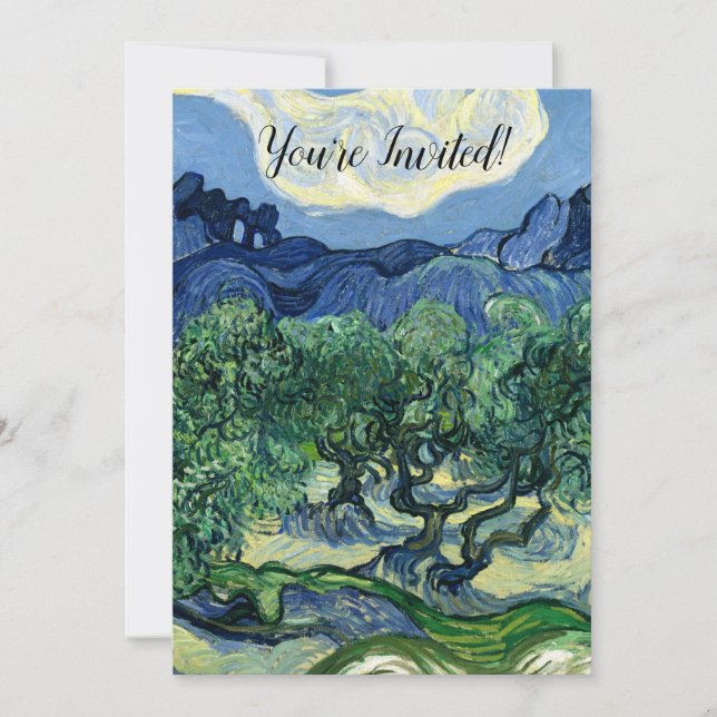 Convites Van Gogh As Oliveiras Pintura Paisagem (Frente)