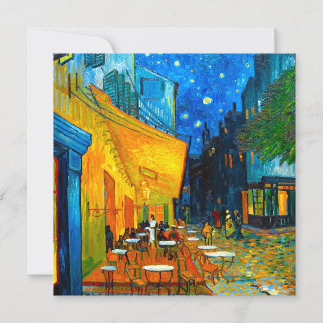 Convites Van Gogh Café Terrace à Noite (Frente)