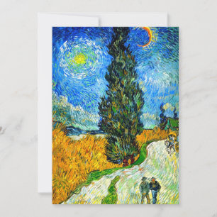 Convites Van Gogh Road com Cypress e Star