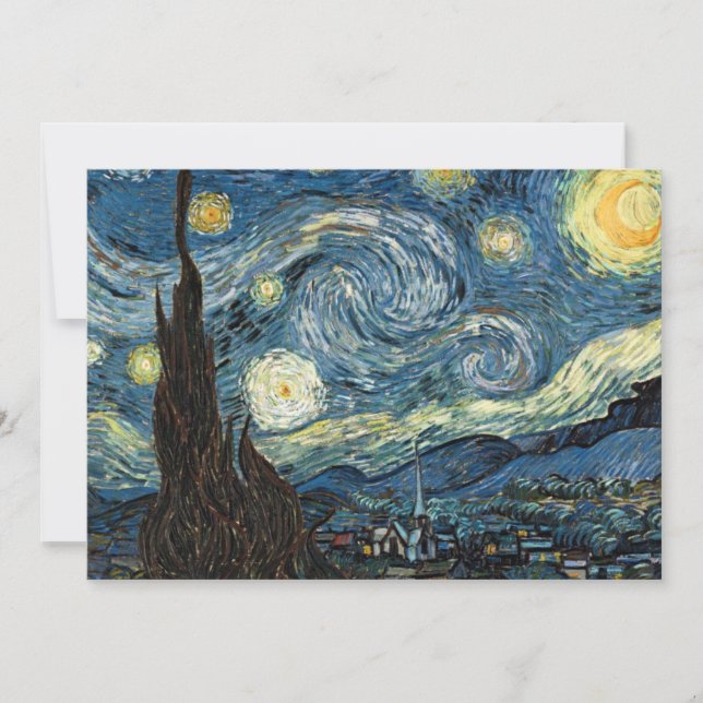 Convites Van Gogh Starry Night (Frente)