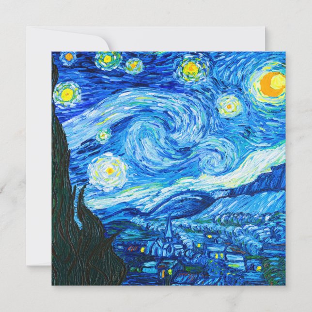 Convites Van Gogh Starry Night (Frente)