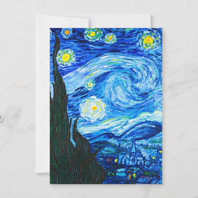 Convites Van Gogh Starry Night (Frente)