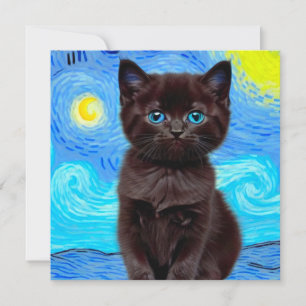 Convites Van Gogh Starry Night Black