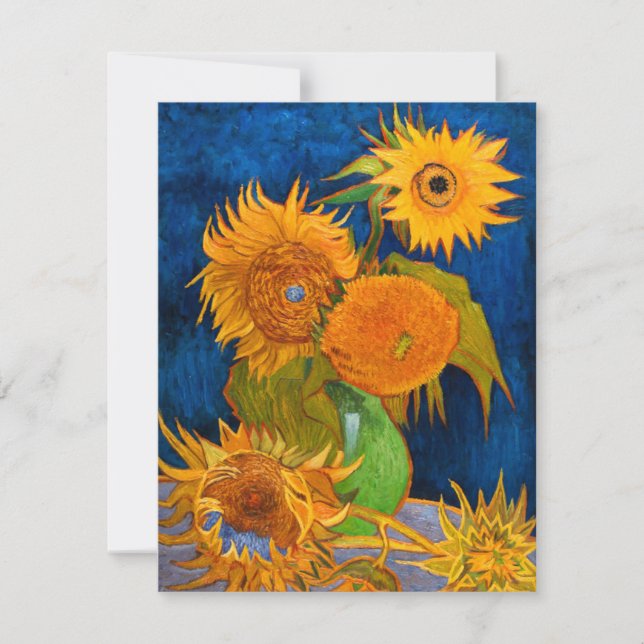 Convites Van Gogh Sunflower (Frente)