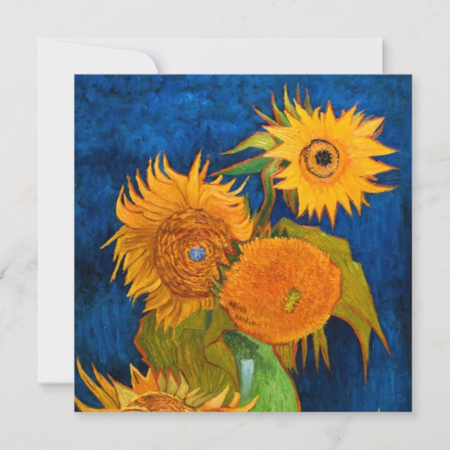 Convites Van Gogh Sunflower (Frente)