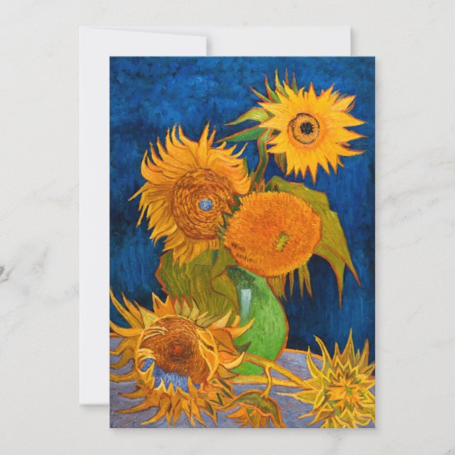 Convites Van Gogh Sunflower (Frente)