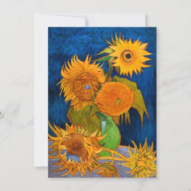 Convites Van Gogh Sunflower (Frente)