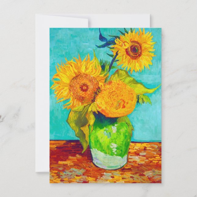 Convites Van Gogh Sunflower (Frente)