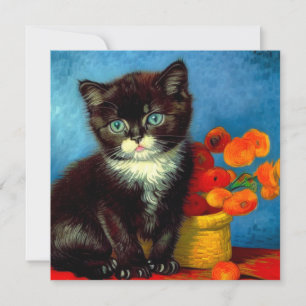 Convites Van Gogh Tuxedo Cat