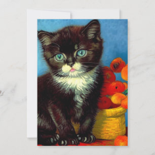 Convites Van Gogh Tuxedo Cat