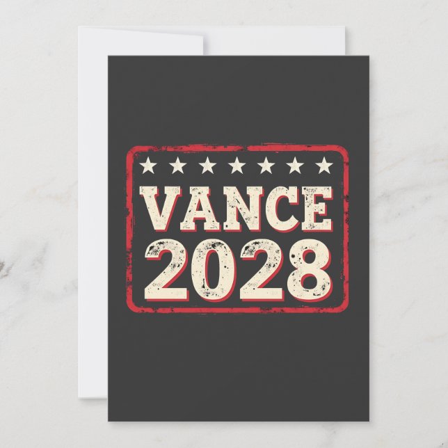 Convites Vance 2028 Para Presidente Eleitoral Trump Republi (Frente)