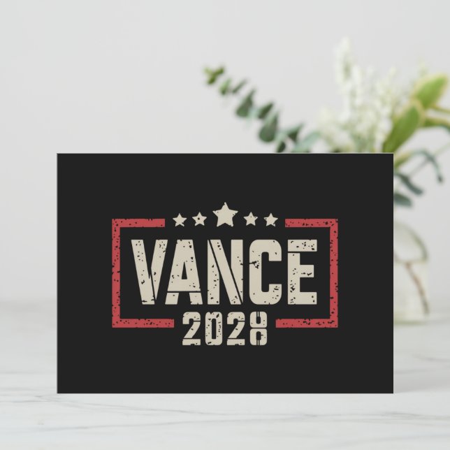 Convites Vance 2028 Presidente da campanha eleitoral (Em pé/Frente)