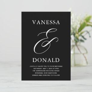 Convites Vanessa Black Modern Wedding