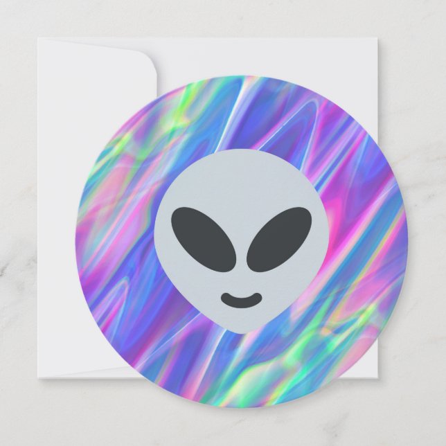 Convites vaporwave alienígena emoji (Frente)