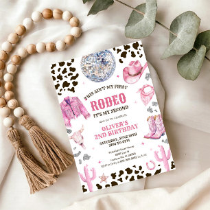 Convites Vaqueira de Rodeio Western Aniversário de 2º Rodei