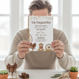Convites Vaquerito en Camino Spanish cowboy baby shower