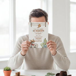 Convites Vaquerito en Camino Spanish cowboy baby shower