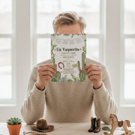 Convites Vaquerito en Camino Spanish cowboy baby shower