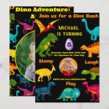 Várias espécies de dinossauros coloridos