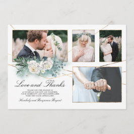 Convites Várias Fotos de Casamento Fotos de Amor e Obrigado
