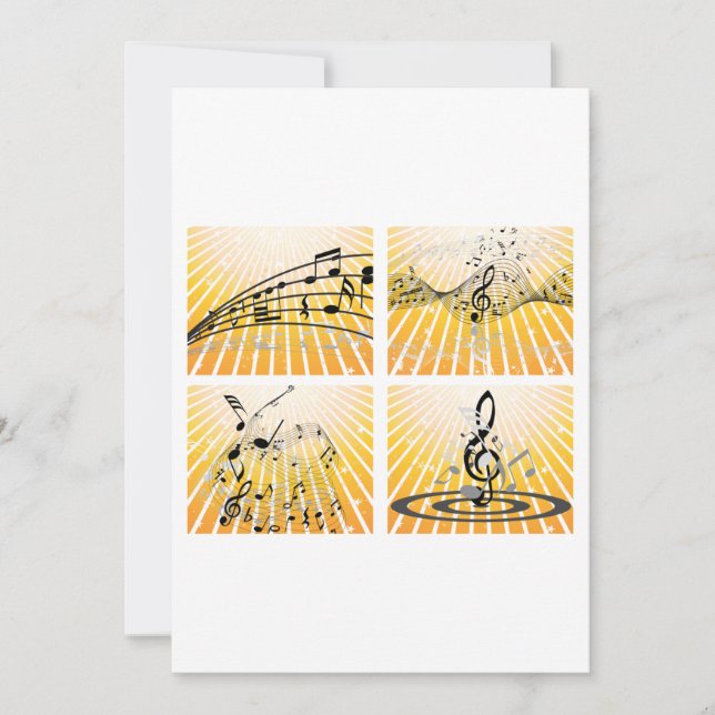 Convites Várias Notas de Música (Frente)