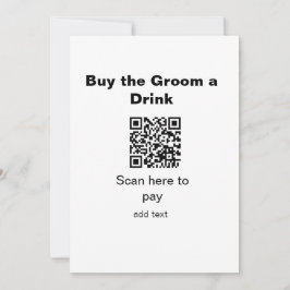 Convites varrido QR scan para pagar uma bebida ao noivo pad