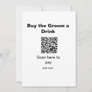 Convites varrido QR scan para pagar uma bebida ao noivo pad