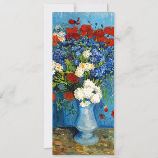 Convites Vaso com Centáureas e Papoulas de Van Gogh (Frente)