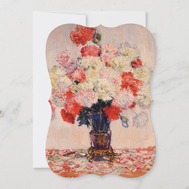 Convites Vaso de Peonies Monet de Chá de panela de Belas Ar (Frente)