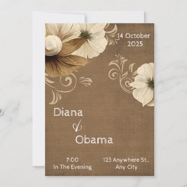 Convites Vaso marrom e bege antigo (Frente)