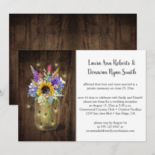 Convites Vasos de Pedra com Vaga-lumes e Flores Silvestres 